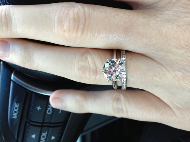 2.5 carat K color diamond on hand